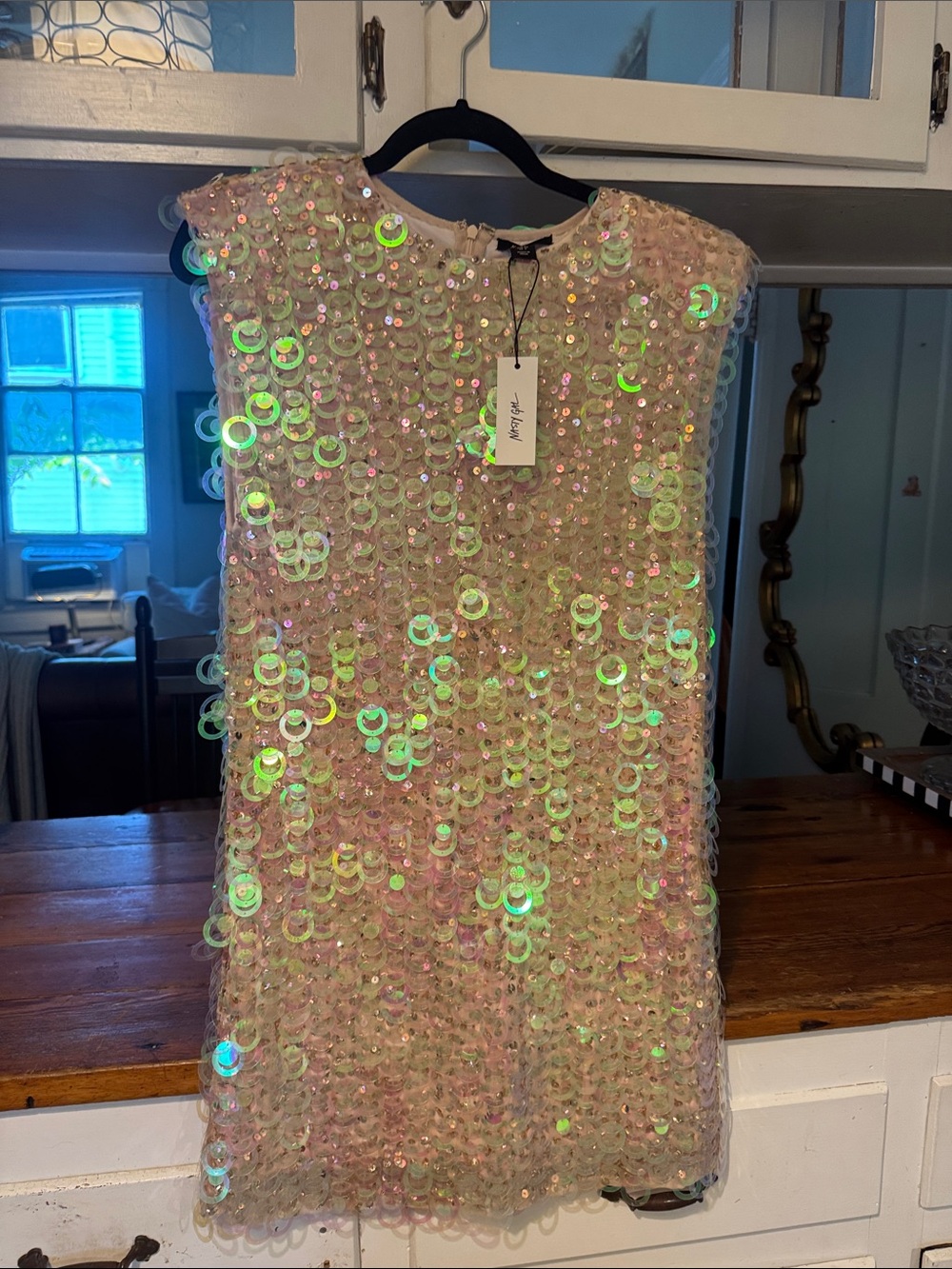 Nasty Gal Pink Iridescent Sequin Shift Dress - Picture 1 of 5